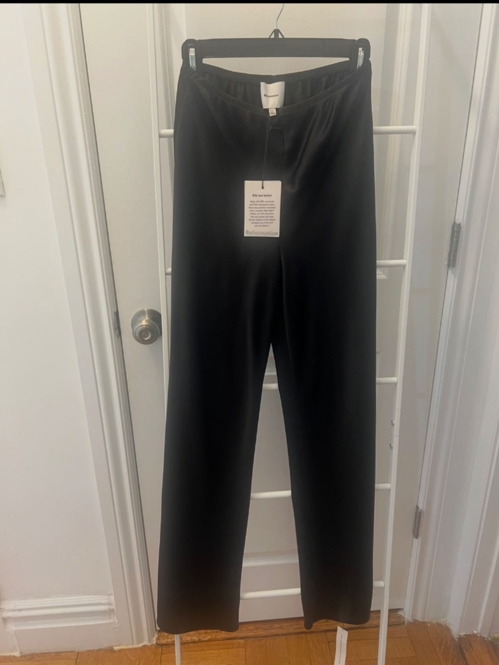 Reformation Petites Gale Satin Mid Rise Bias Pant - Picture 2 of 4